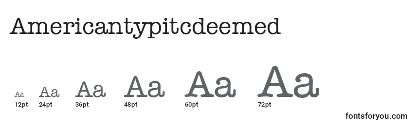 Размеры шрифта Americantypitcdeemed