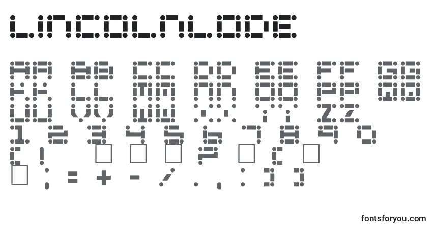 Czcionka LincolnLode – alfabet, cyfry, specjalne znaki