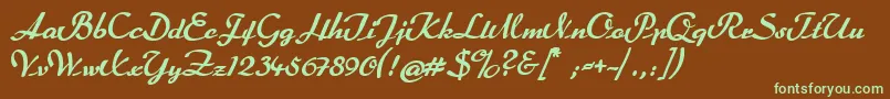 Rumburak Font – Green Fonts on Brown Background