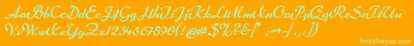 Rumburak Font – Green Fonts on Orange Background