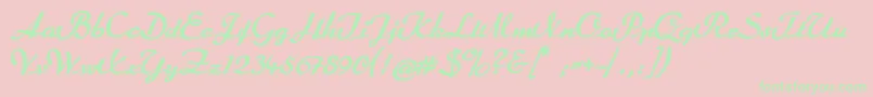 Rumburak Font – Green Fonts on Pink Background