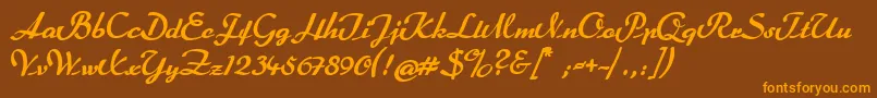 Rumburak Font – Orange Fonts on Brown Background