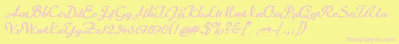 Rumburak Font – Pink Fonts on Yellow Background