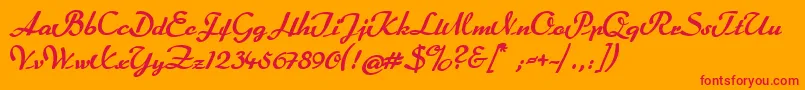 Rumburak Font – Red Fonts on Orange Background