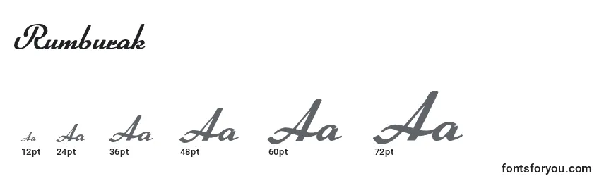 Размеры шрифта Rumburak
