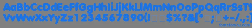 フォントAnjaEliane – 灰色の背景に青い文字