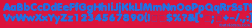 フォントAnjaEliane – 赤い背景に青い文字