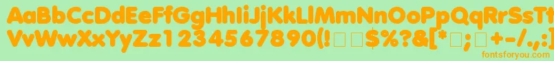 AnjaEliane-Schriftart – Orangefarbene Schriften auf grünem Hintergrund