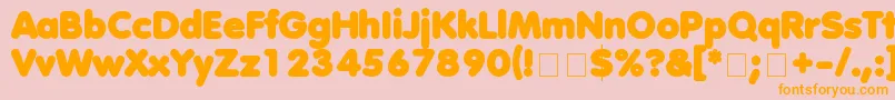 フォントAnjaEliane – オレンジの文字がピンクの背景にあります。