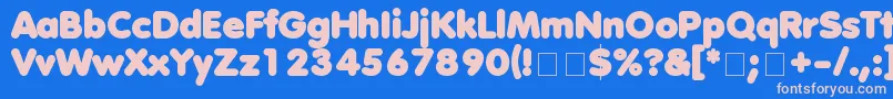 フォントAnjaEliane – ピンクの文字、青い背景