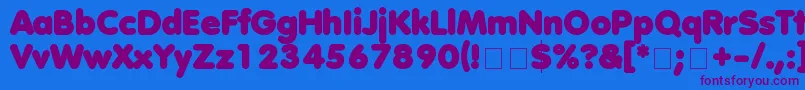AnjaEliane-Schriftart – Violette Schriften auf blauem Hintergrund