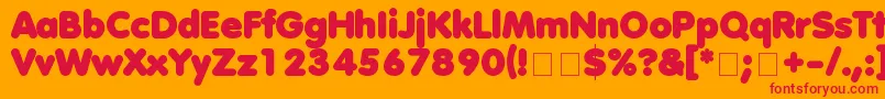 AnjaEliane-Schriftart – Rote Schriften auf orangefarbenem Hintergrund