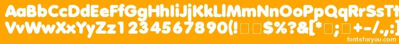 AnjaEliane-Schriftart – Weiße Schriften auf orangefarbenem Hintergrund