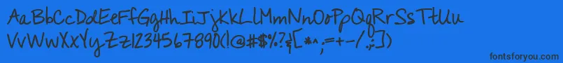 Шрифт Kgyouwontbringmedownbold – чёрные шрифты на синем фоне