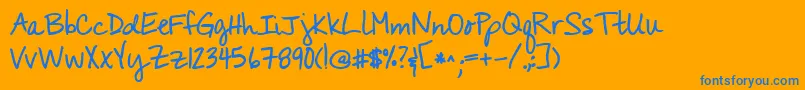 Kgyouwontbringmedownbold Font – Blue Fonts on Orange Background