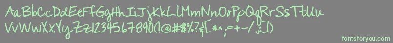 Kgyouwontbringmedownbold Font – Green Fonts on Gray Background