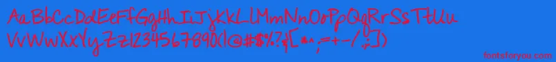 Kgyouwontbringmedownbold Font – Red Fonts on Blue Background