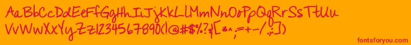 Kgyouwontbringmedownbold Font – Red Fonts on Orange Background