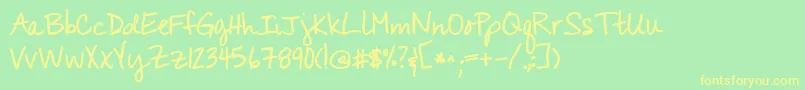 Kgyouwontbringmedownbold Font – Yellow Fonts on Green Background
