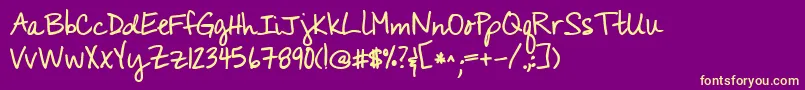Kgyouwontbringmedownbold Font – Yellow Fonts on Purple Background
