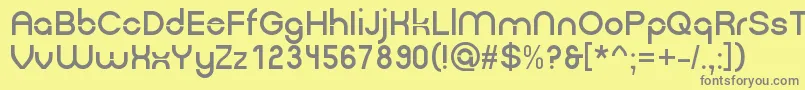 フォントGpkn – 黄色の背景に灰色の文字