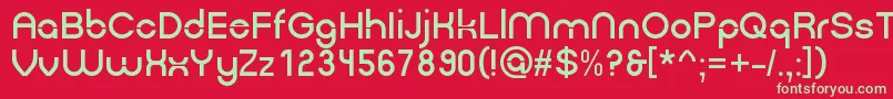 フォントGpkn – 赤い背景に緑の文字