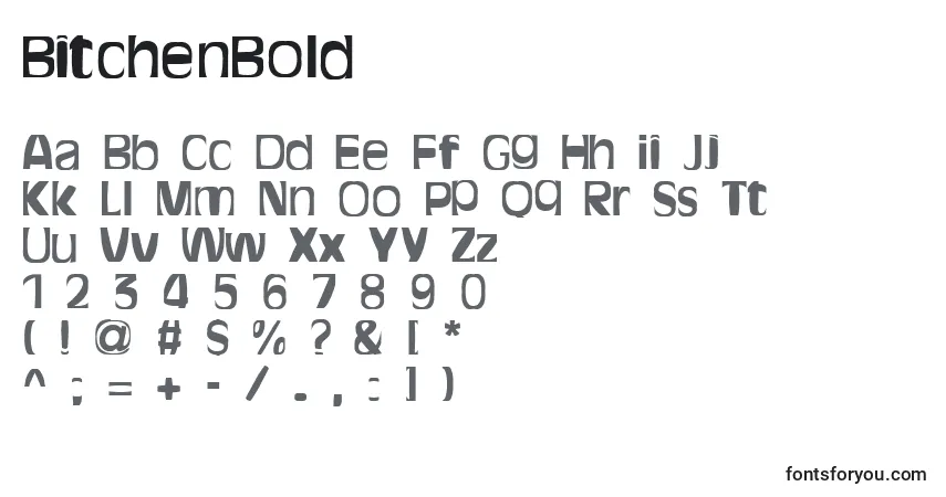 Schriftart BitchenBold – Alphabet, Zahlen, spezielle Symbole