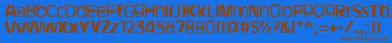 BitchenBold Font – Brown Fonts on Blue Background