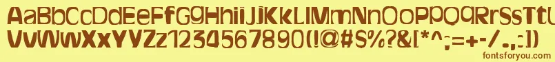 BitchenBold Font – Brown Fonts on Yellow Background