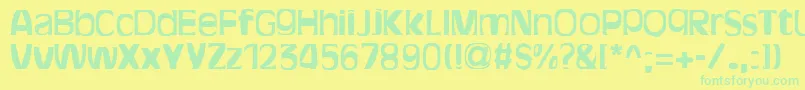 BitchenBold Font – Green Fonts on Yellow Background