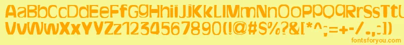 BitchenBold-Schriftart – Orangefarbene Schriften auf gelbem Hintergrund