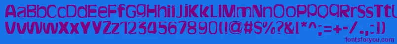 BitchenBold Font – Purple Fonts on Blue Background