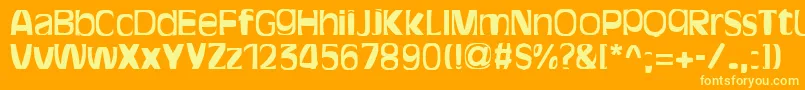 BitchenBold Font – Yellow Fonts on Orange Background