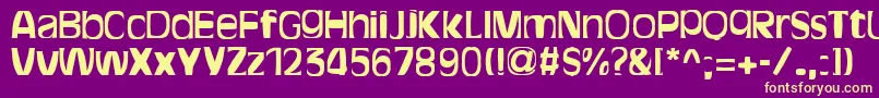 BitchenBold Font – Yellow Fonts on Purple Background