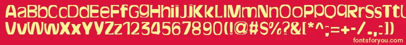 BitchenBold Font – Yellow Fonts on Red Background