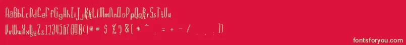 フォントBravemountains – 赤い背景に緑の文字