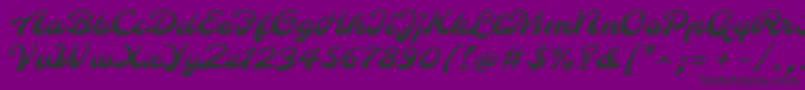 MolleRegular-fontti – mustat fontit violetilla taustalla