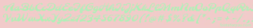 MolleRegular-Schriftart – Grüne Schriften auf rosa Hintergrund
