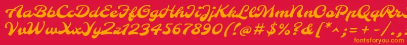 Czcionka MolleRegular – pomarańczowe czcionki na czerwonym tle