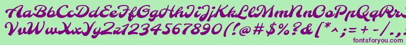 MolleRegular Font – Purple Fonts on Green Background
