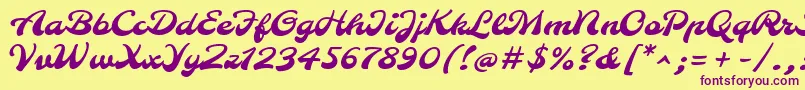 MolleRegular Font – Purple Fonts on Yellow Background