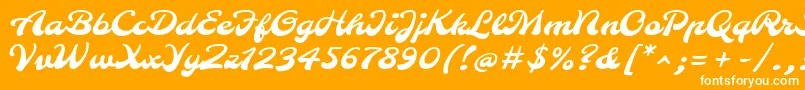 Czcionka MolleRegular – białe czcionki na pomarańczowym tle