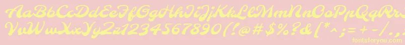MolleRegular Font – Yellow Fonts on Pink Background