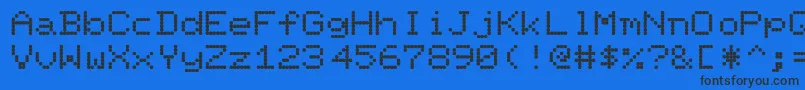 PixelScreenFontLight-fontti – mustat fontit sinisellä taustalla