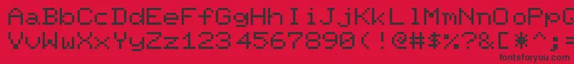 PixelScreenFontLight Font – Black Fonts on Red Background