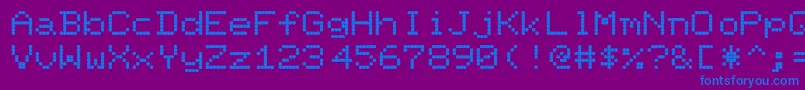 Fonte PixelScreenFontLight – fontes azuis em um fundo violeta