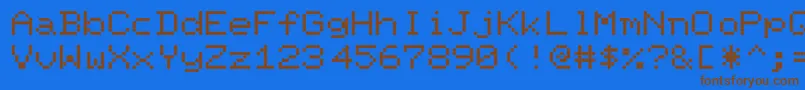 PixelScreenFontLight Font – Brown Fonts on Blue Background