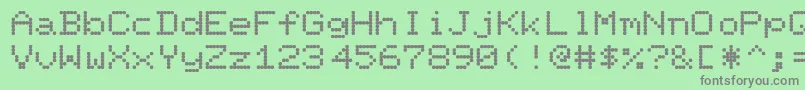 PixelScreenFontLight-Schriftart – Graue Schriften auf grünem Hintergrund