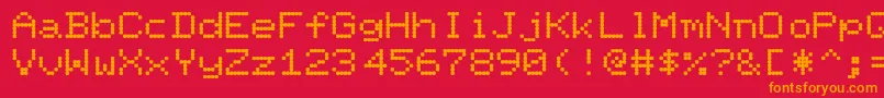 PixelScreenFontLight Font – Orange Fonts on Red Background