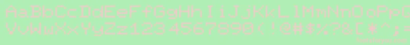 PixelScreenFontLight Font – Pink Fonts on Green Background